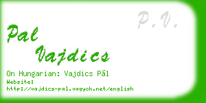 pal vajdics business card